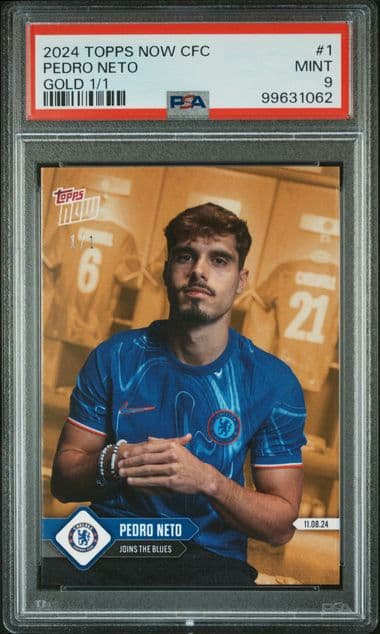 2024-25 TOPPS NOW CHELSEA FC PEDRO NETO 1 GOLD 1/1 PSA MINT 9 /1