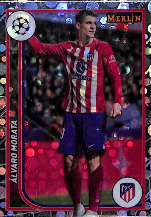 Alvaro Morata 2024 Topps Merlin #18 Vintage Refractor Atletico de Madrid