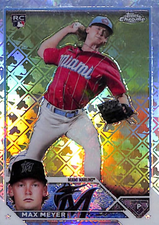 Max Meyer 2023 Topps Chrome #104 Logofractor ROOKIE Miami Marlins