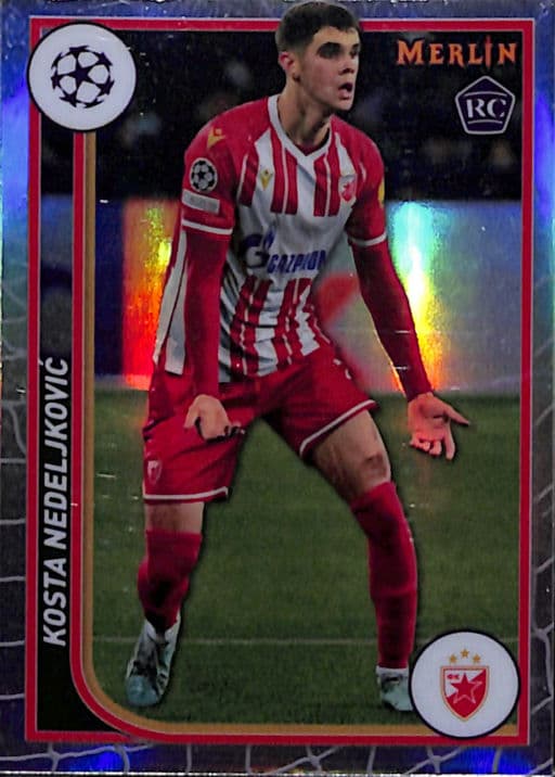Kosta Nedeljkovic 2024 Topps Merlin #142 ROOKIE Refractor FK Crvena Zvezda