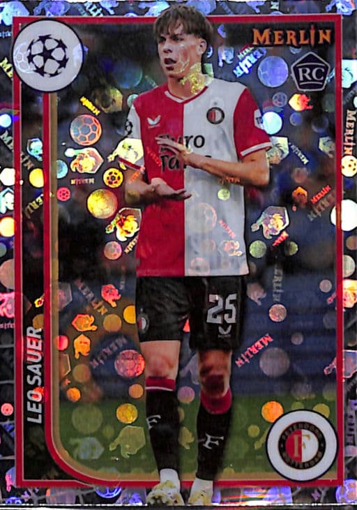 Leo Sauer 2024 Topps Merlin #58 Vintage Refractor ROOKIE Feyenoord