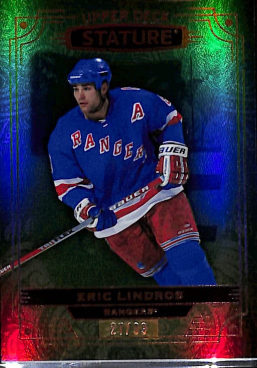 2022-23 Upper Deck Stature Green New York Rangers Eric Lindros #12 /99