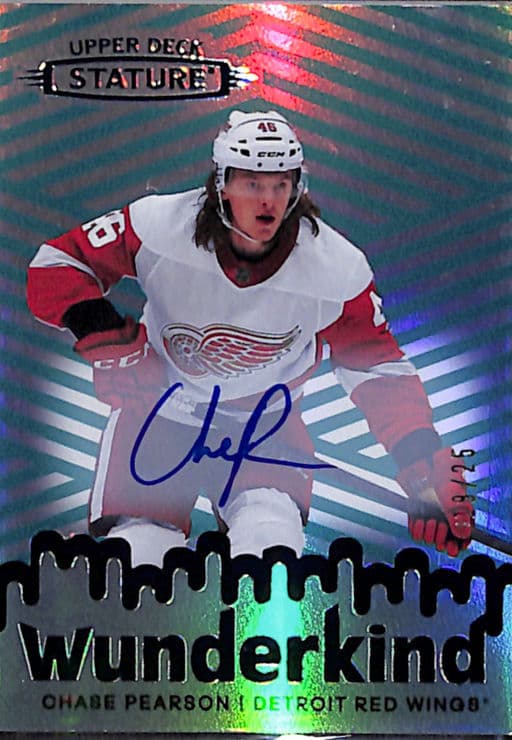 2022-23 Upper Deck Wunderkind Detroit Red Wings Chase Pearson AUTO W-12 /25