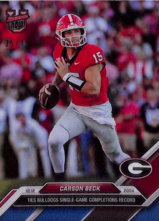 Carson Beck 2024 Bowman U NOW #25 Blue Parallel /49 Raw RC Georgia Bulldogs