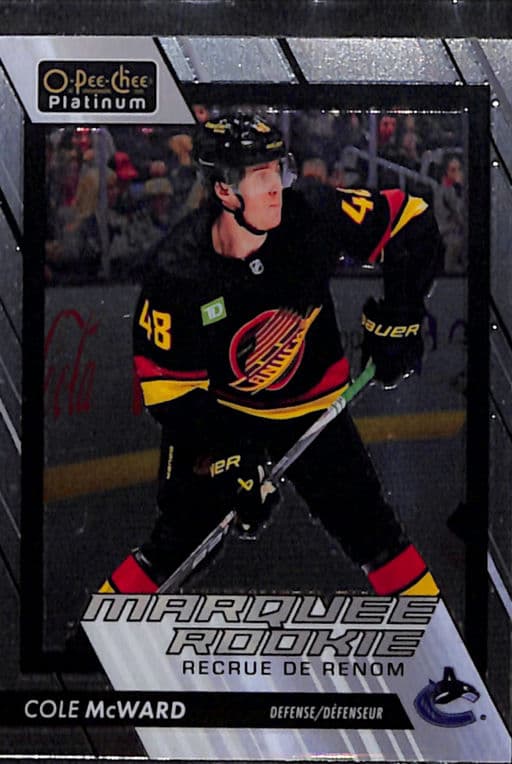 Cole McWard 2023-24 O-Pee-Chee Platinum Marquee Rookie #285 Vancouver Canucks