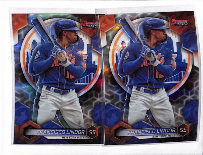 2022 Bowman's Best New York Mets Francisco Lindor Refractor #32 *2 CARDS*