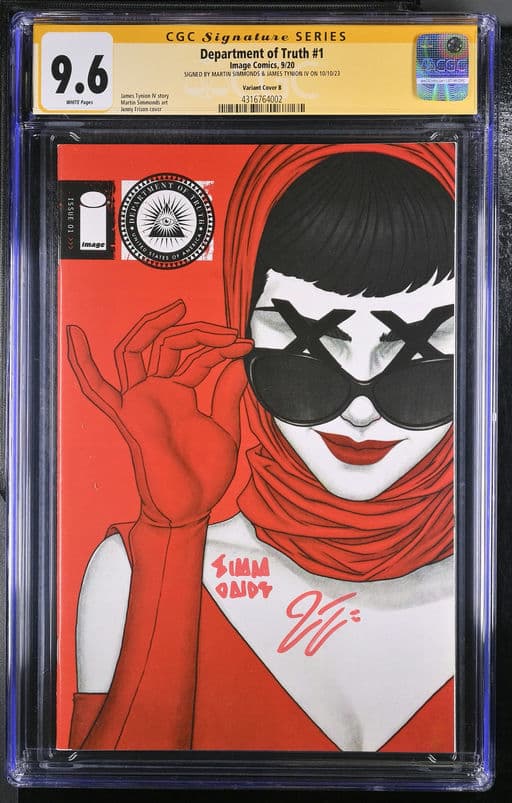 Department of Truth #1 Variant Cover B Signed James Tynion CGC 9.6 2020