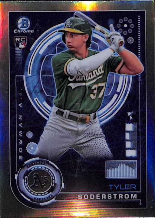 2024 Bowman Chrome AI Refractor Tyler Soderstrom Rookie BAI-4 Oakland Athletics