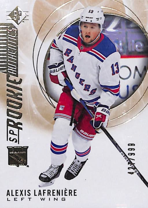 Alexis Lafreniere 2020-21 Upper Deck Rookie Authentics #101 Gold NY Rangers /999