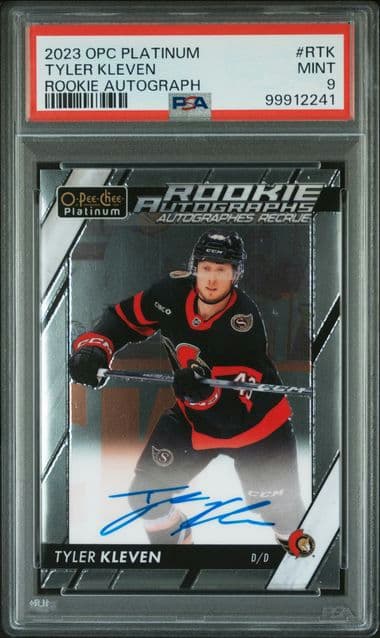 2023 O-PEE-CHEE PLATINUM ROOKIE AUTOGRAPHS TYLER KLEVEN RTK PSA MINT 9