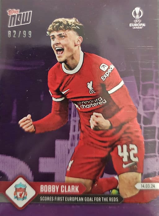 2024 Topps NOW UEFA Europa League Bobby Clark card #32 /99