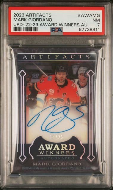 2023 UPPER DECK ARTIFACTS MARK GIORDANO AWA-MG AWARD WINNERS AU PSA 7 /25