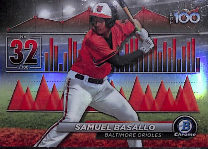 Samuel Basallo 2024 Bowman Chrome Top 100 BTP-32 Baltimore Orioles