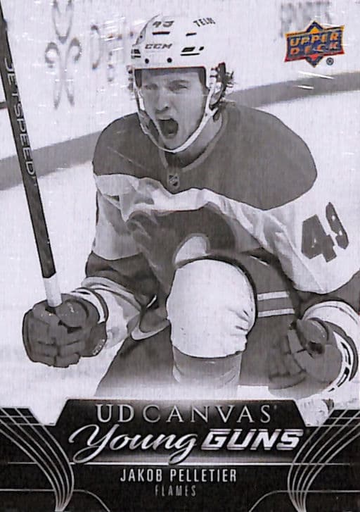 Jakob Pelletier 2023-24 Upper Deck Canvas Young Guns C105 B&W Flames