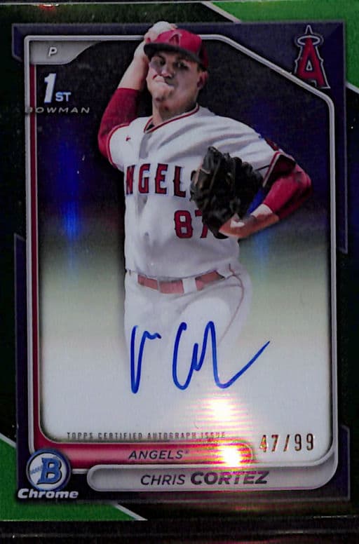 2024 Bowman Chrome Green Refractor Angels Chris Cortez AUTO CPA-CCZ /99