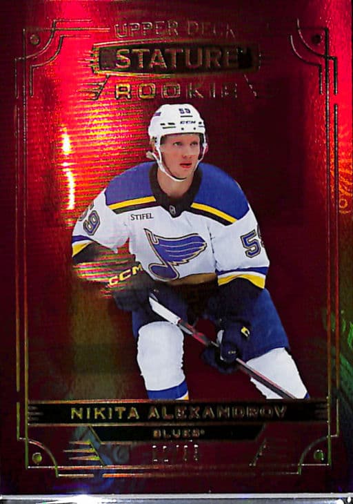 2022-23 Upper Deck Stature Red St. Louis Blues Nikita Alexandrov RC #135 /33