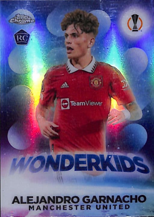 Alejandro Garnacho 2023 Topps Chrome Wonderkids W-10 ROOKIE Manchester United