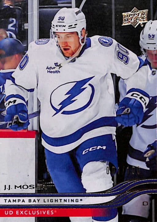 J.J Moser 2025-26 Upper Deck Series 1 UD Exclusives #158 Tampa Lightning /100