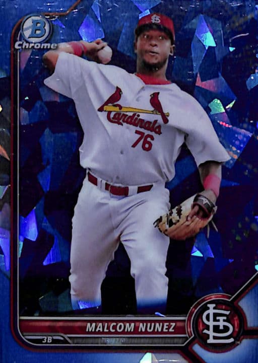 Malcom Nunez 2022 Bowman Chrome Sapphire BCP-42 St. Louis Cardinals