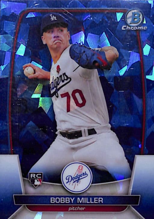 Bobby Miller 2023 Bowman Chrome Sapphire #7 ROOKIE Los Angeles Dodgers