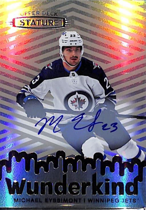 2022-23 Upper Deck Wunderkind Grey Winnipeg Jets Michael Eyssimont AUTO W-26