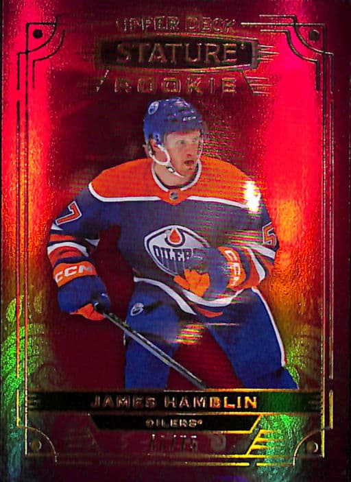 2022-23 Upper Deck Stature Red Edmonton Oilers James Hamblin RC #165 /75