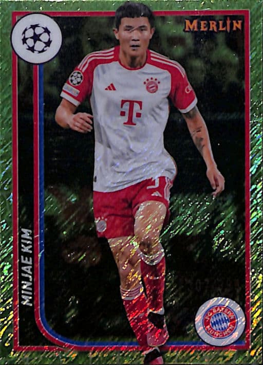 Minjae Kim 2024 Topps Merlin #45 Green Shimmer FC Bayern Munchen /399