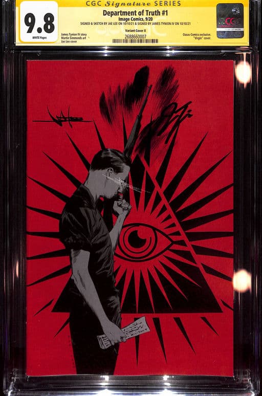 Department of Truth #1 Cover X Signed/Sketch Jae Lee | Signed Tynion CGC 9.8