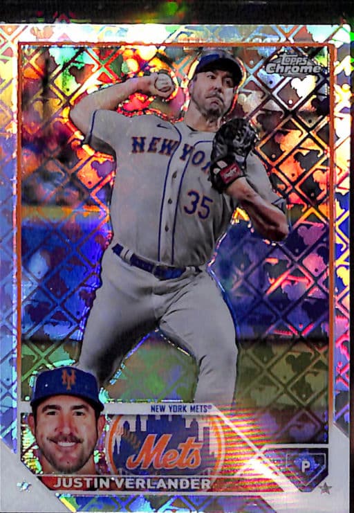 2023 Topps Chrome Justin Verlander #126 Logofractor New York Mets