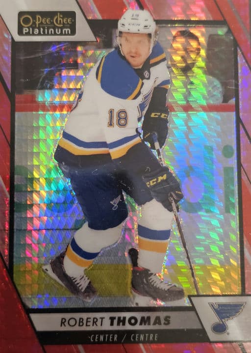 2023-24 O-Pee-Chee Platinum Red Prism St. Louis Blues Robert Thomas #42 /199