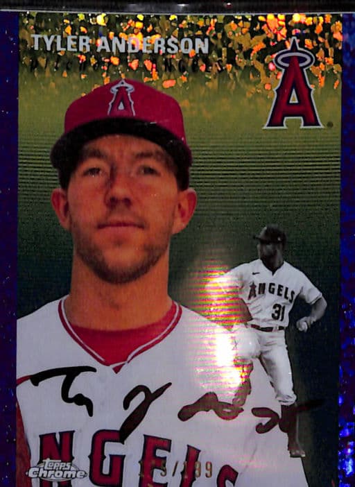 2023 Topps Chrome Blue Mini-Diamond Los Angeles Angels Tyler Anderson #191