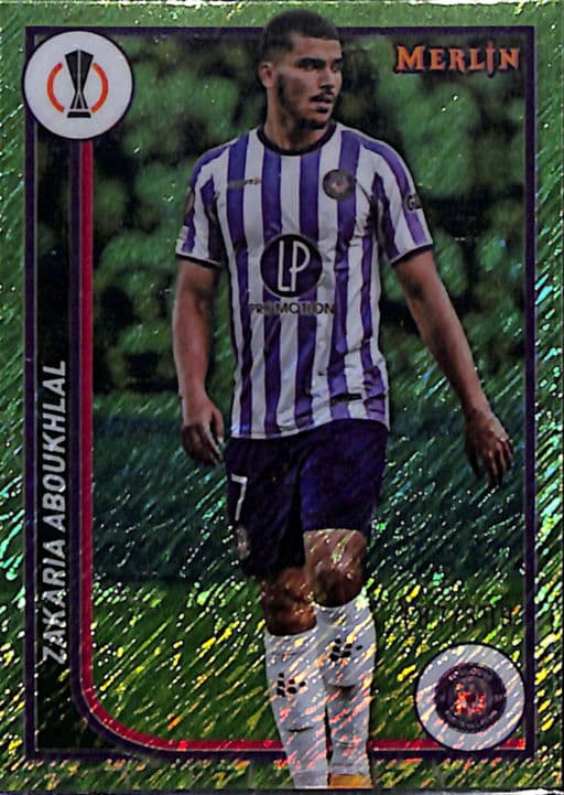 Zakaria Aboukhlal 2024 Topps Merlin #132 Green Shimmer Toulouse FC /399