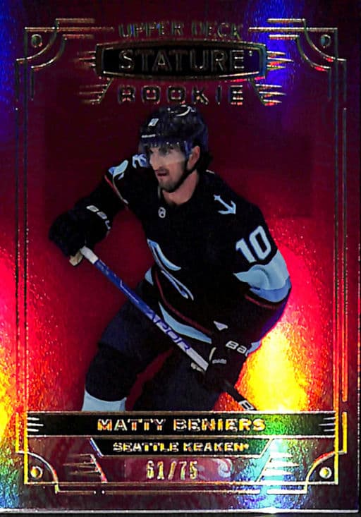 2022-23 Upper Deck Stature Red Seattle Kraken Matty Beniers RC #102 /75