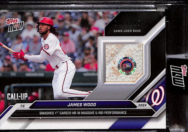 2024 Topps Now Call-Up Washington Nationals James Wood 392A Game Used Base /125