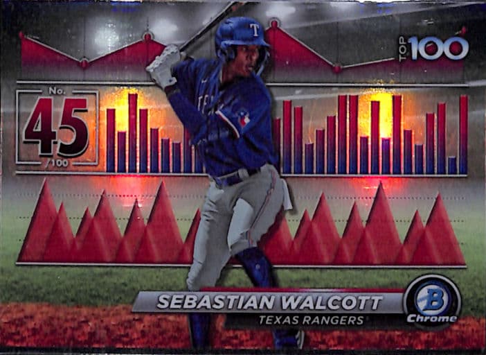 2024 Bowman Chrome Top 100 Sebastian Walcott BTP-45 Texas Rangers /100
