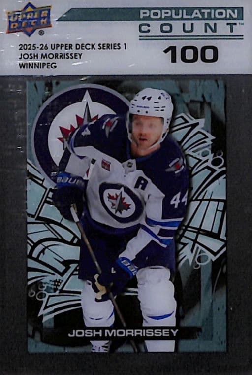 Josh Morrissey 2025-26 Upper Deck Series 1 #PC-12 /100 RC Rookie Jets