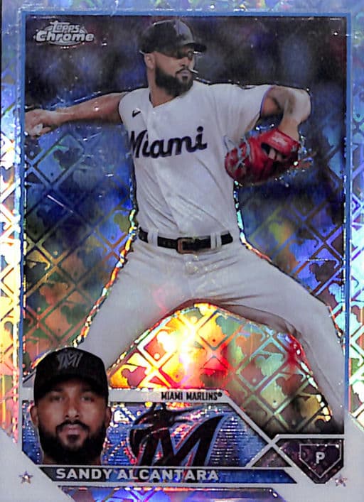 Sandy Alcantara 2023 Topps Chrome #74 Logofractor Miami Marlins