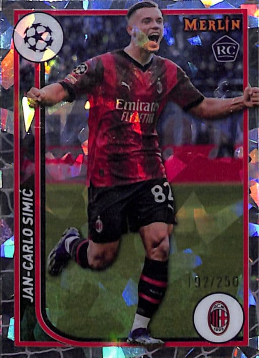 Jan-Carlo Simic 2024 Topps Merlin #4 Atomic Refractor AC Milan /250