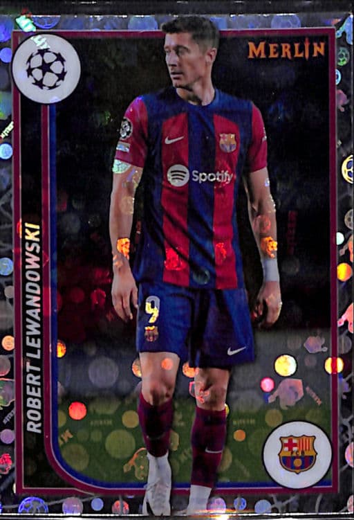 Robert Lewandowski 2024 Topps Merlin #34 Vintage Refractor FC Barcelona