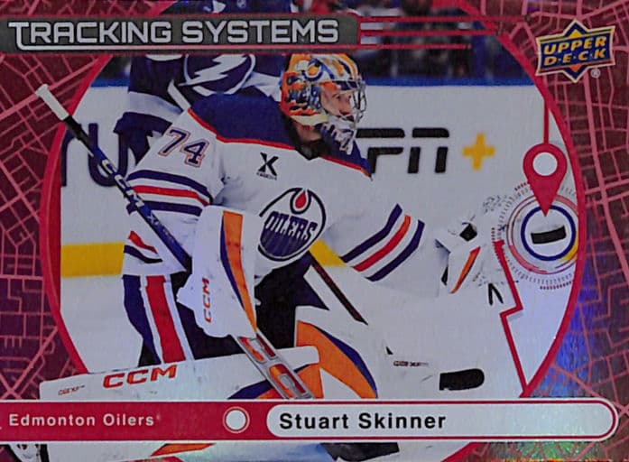 Stuart Skinner 2025-26 Upper Deck Tracking Systems TS-11 Red Oilers /199