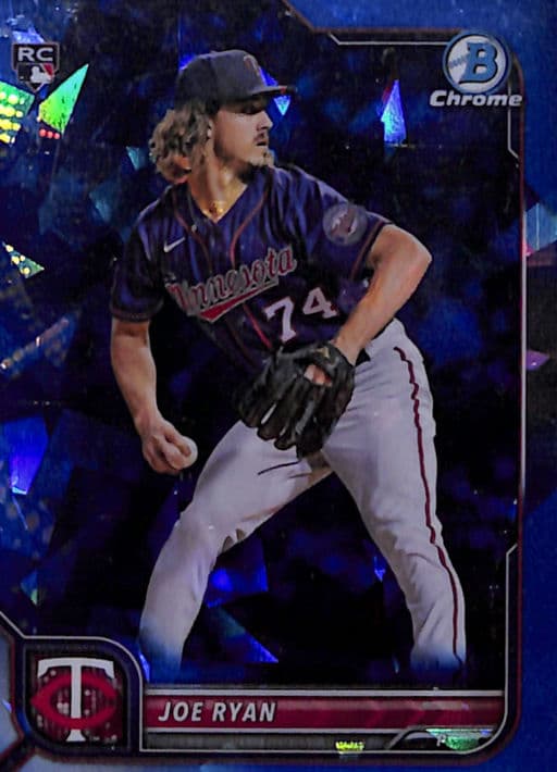 Joe Ryan 2022 Bowman Chrome #8 ROOKIE Sapphire Minnesota Twins