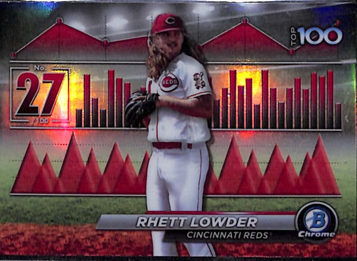 2024 Bowman Chrome Top 100 Rhett Lowder BTP-27 Cincinnati Reds /100