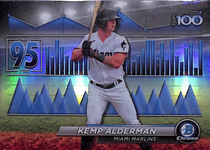 Kemp Alderman 2024 Bowman Chrome Top 100 BTP-95 Refractor Miami Marlins