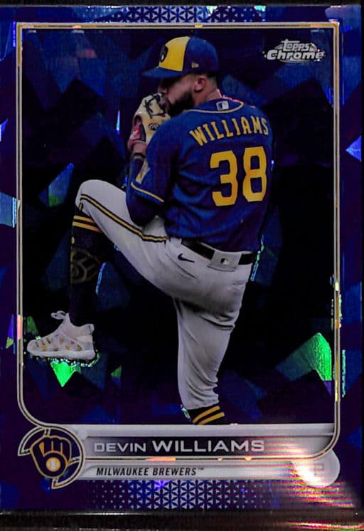 Devin Williams 2022 Topps Chrome Sapphire #26 Milkwaukee Brewers