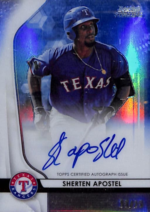 Sherten Apostel 2020 Bowman Sterling BSPA-SA AUTO Texas Rangers /25