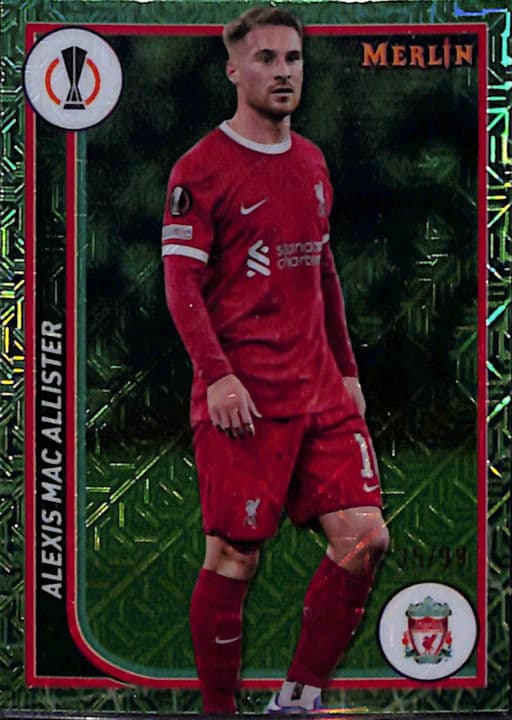 Alexis Mac Allister 2024 Topps Merlin #72 Green Mojo Liverpool FC /99