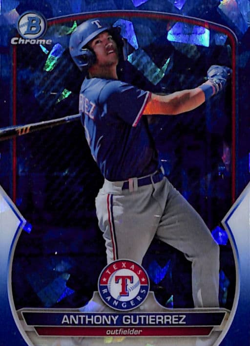 Anthony Gutierrez 2023 Bowman Chrome Sapphire BCP-166 Texas Rangers