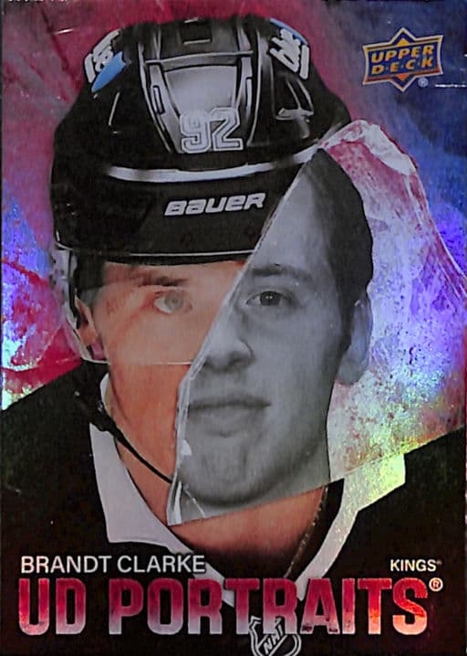 Brandt Clarke 2025-26 Upper Deck Portraits P-20 Red LA Kings /199