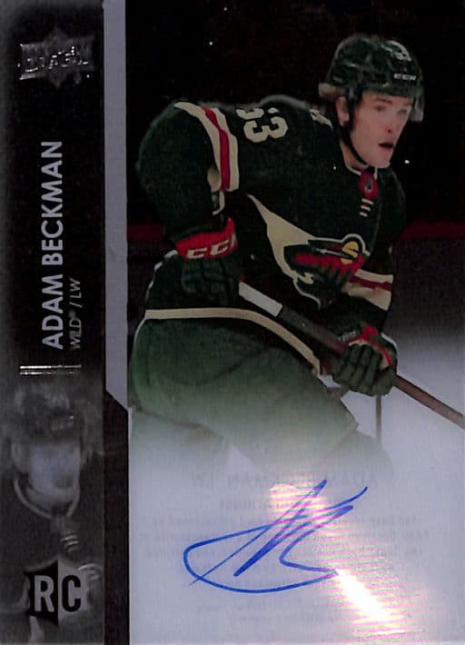 2021-22 Upper Deck Clear Cut Rookie Auto Minnesota Wild Adam Beckman CC-BC