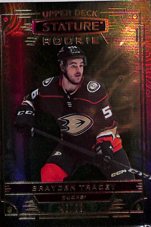 2022-23 Upper Deck Stature Green Anaheim Ducks Brayden Tracey RC #184 /99